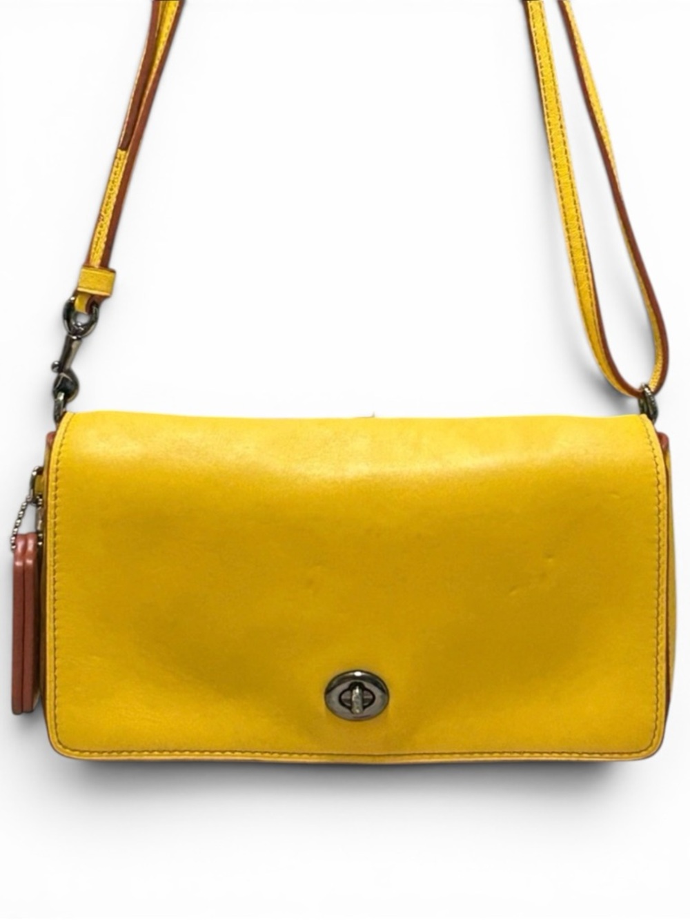COACH Dinky “Canary” Glovetanned Leather Convertible Strap Shoulder/Crossbody